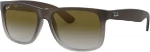 Солнцезащитные очки Ray-Ban RB4165 Justin прямоугольной формы, Rubber Brown on Grey/Light Grey Gradient Green
