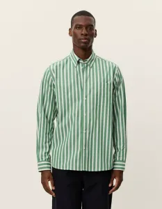 Рубашка из поплина в полоску кент Les Deux, Juniper Green
