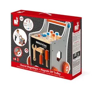 Детская магнитная тележка Janod Brico для самостоятельной сборки, мультиколор