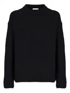 Шерстяной свитер с круглым вырезом Laneus, черный