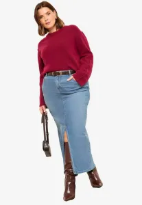 Джинсовая юбка большого размера с разрезом спереди Friends Like These, Mid Blue