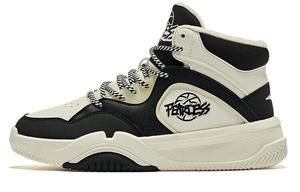 Кеды, скейтборд обувь женская высокая слоновая кость/черный Erke