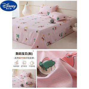 Disney Простыня на резинке 130х230 см, хлопок, бамбук, охлаждающая, цвет Digital (Pink)