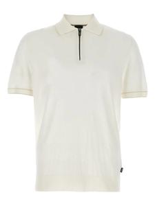 Рубашка-поло с коротким рукавом на молнии Jiovanotto BOSS, белый
