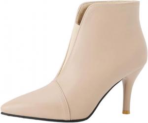 Женские ботильоны DEERBUNNY Fashion с заостренным носком, на шпильке, с эластичной резинкой, низкий каблук, для свадьбы и вечеринок, обувь без застежки, Apricot