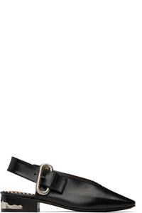 Эксклюзивные черные кожаные балетки SSENSE Toga Pulla