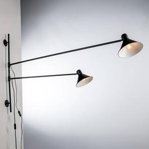 Настенный светильник Luce Ambiente e Design Duetto, алюминий / опаловое стекло - 2 пламени - черный