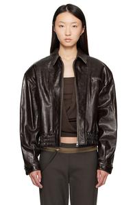 Мини кожаная куртка Lora Paloma Wool, коричневый