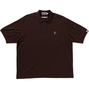 Bape One Point Relax Fit поло A BATHING APE, коричневый