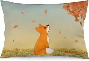 MaSiledy Декоративная подушка Fox in The Fall для детей с двусторонним принтом Pattern-2