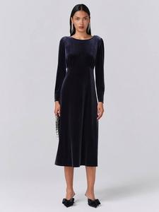 Платье миди Adeline из бархата Ghost, Grey