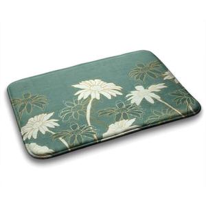 Коврик для ванной Tulup Pflanzen Blumen, 75x1x75 см, зеленый