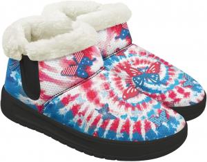 Зимние женские ботинки с меховой подкладкой, подошва EVA, утепленные удобные зимние ботинки для снега, уличные, размер 4,5-14 Chririnla, Tie-Dye Butterfly Usa