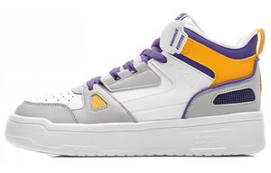 Амортизирующие износостойкие полувысокие скейтерские кроссовки мужские бело-серые QIAODAN