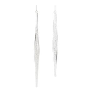 Елочная игрушка Melrose International Стеклянная сосулька, 6 штук, серый