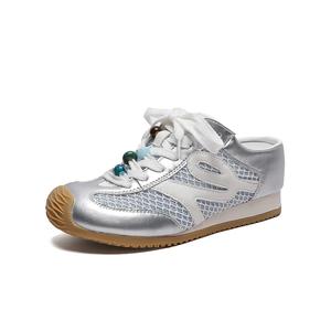 Женские сандалии с закрытым носком и резиновой подошвой, устойчивые к истиранию PLO CART, Silver