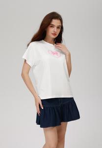 Футболка с принтом Even&Odd, кремовый