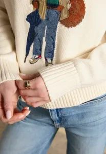 Вышитый джемпер Joules, April Showers Cream