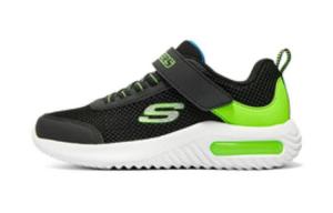 Детские кеды Детские низкие черные/зеленые Skechers, черный/зеленый