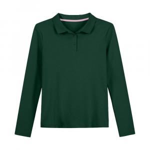 Поло IZOD с длинными рукавами для девочек 4–18 лет стандартного и большого размера, зеленый