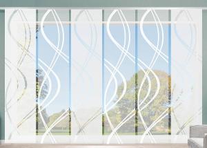 Раздвижная штора Home Wohnideen Tiberio, ткань - 60 х 245 см - белая - комплект из 6 шт.