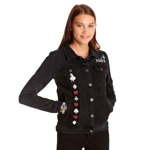 Алиса в стране чудес - джинсовая куртка женская черная