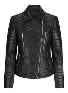 Кожаная куртка Biker Rock Slim Fit TruClothing, черный