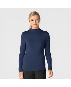 Женская шелковая футболка с длинным рукавом и воротником-стойкой Layers Wink, Navy