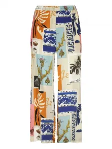 Брюки с геометричным принтом Weekend Max Mara, нейтральный