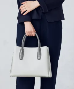 Сумка с тиснеными ручками Mono Comme Ca, цвет Gray