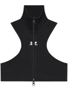 Укороченная куртка Courrèges с аквалангом, черный