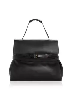 Кожаная сумка с верхней ручкой, завязанная шнурком Moschino, черный