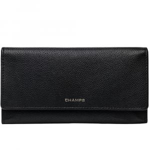 Кожаный клатч с клапаном из коллекции Champs Gala, черный