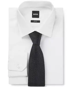 Мужской галстук из шелкового жаккарда производства Италии Hugo Boss, синий