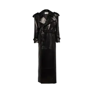 Пальто Saint Laurent Laminated Trench 'Black', черный