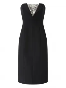 Декорированное платье миди без бретелей Genny, черный