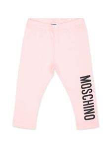 Moschino Kids леггинсы из эластичного хлопка с логотипом, розовый