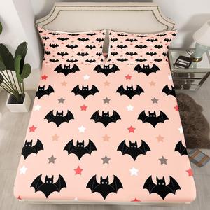 Erosebridal Комплект постельного белья Black Bats Halloween с тематикой животных и звезд для детей, Multi 02