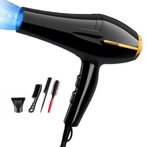 Heart Herb Фен 1000W для дома и салона, высокая мощность обдува, холодный и горячий воздух, синий свет, отрицательные ионы Z 8838