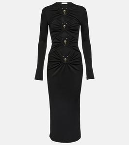 Платье миди из джерси orbit с вырезами Christopher Esber, черный