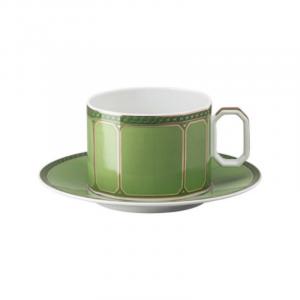 Комбинированная чашка Swarovski x SIGNUM Fern, 2 предмета 0,35 л Rosenthal, белый/золотой/зеленый