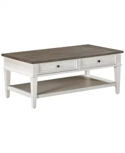 Прямоугольный журнальный столик из дерева Dawnwood размером 48 дюймов, созданный для Macy's. Furniture, white