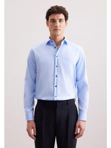 Деловая рубашка Comfort средне-синего цвета Seidensticker