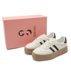 JOSINY Износостойкие и легкие низкие кроссовки для скейтбординга женские бежево-черные