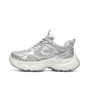 Кроссовки Xiaoice Bear износостойкие и легкие, низкие, массивные, женские, серебристые ZHR, Silver