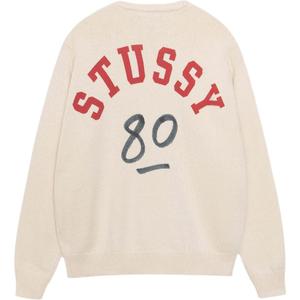 Свитер с принтом Stussy, бежевый