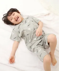 Пижама с коротким рукавом, 100% хлопок, домашняя одежда, весна/лето 2015 Devirock, цвет 002-Shark-L Gray