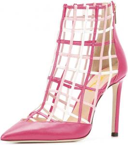 Женские ботильоны FSJ с вырезами, острым носком и высокой шпилькой, туфли на каблуке для вечеринки, размеры 4-15 US, Deep Pink