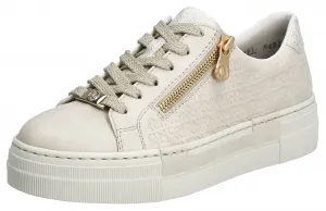 Кроссовки Rieker на платформе, с золотистой молнией, повседневная обувь, полуботинки, туфли на шнуровке, кремовый