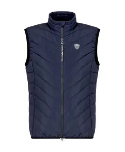 Куртка с геометрическим дизайном, которую можно сложить. Emporio Armani Ea7, синий